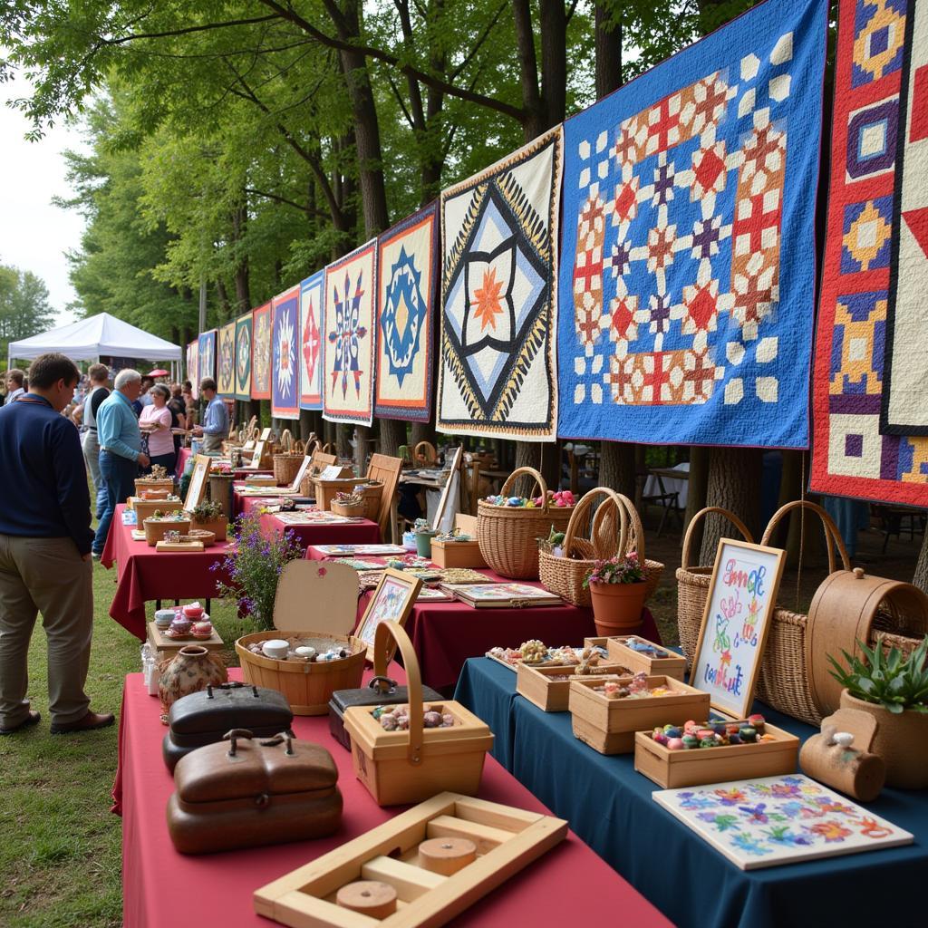 Amish quilts and crafts at the festival