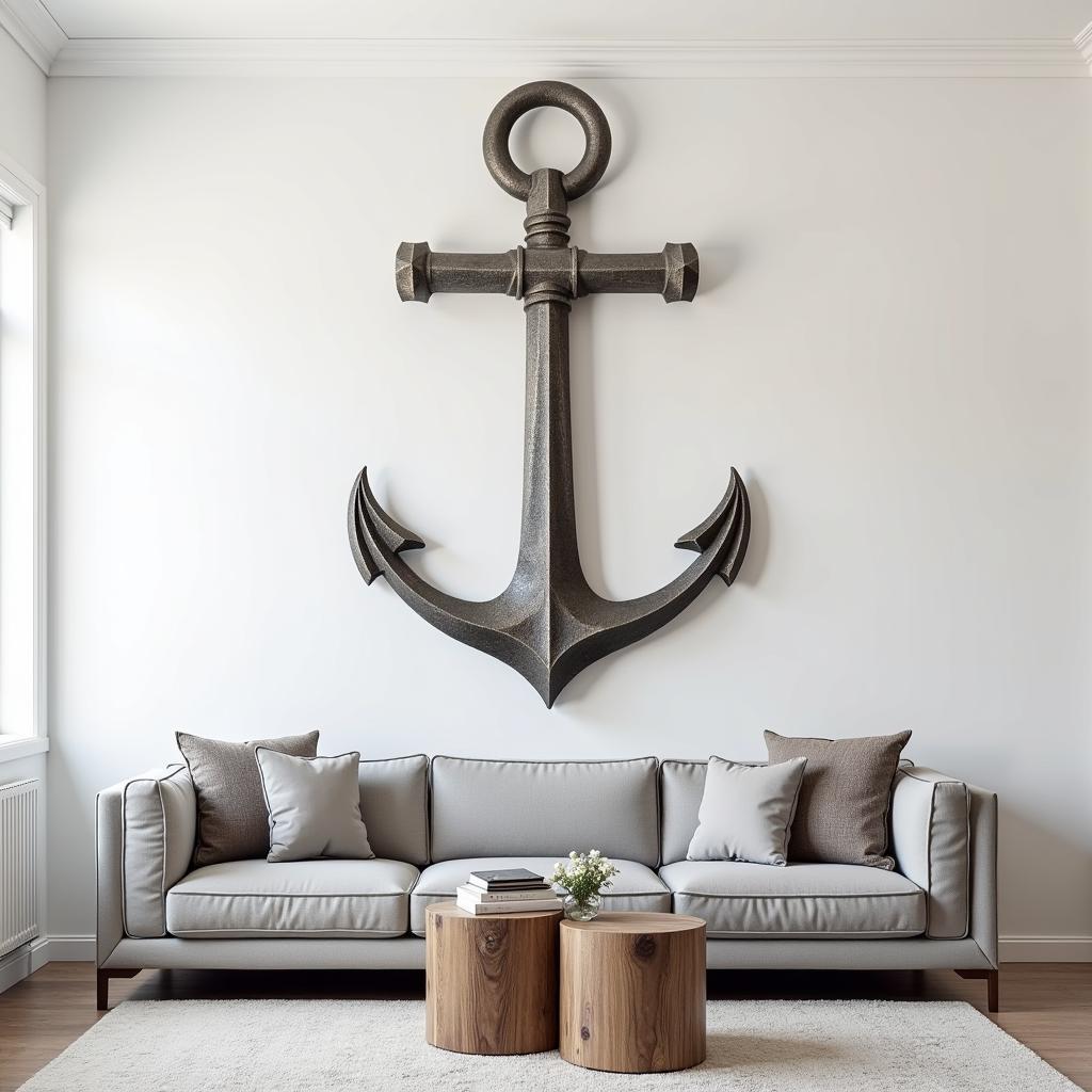 Anchor Wall Art Metal in Living Room