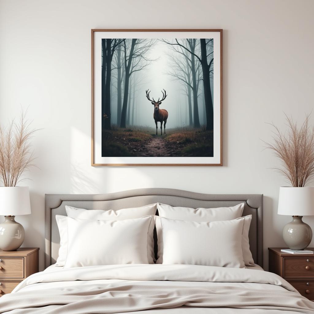 Serene Animal Wall Art in a Bedroom