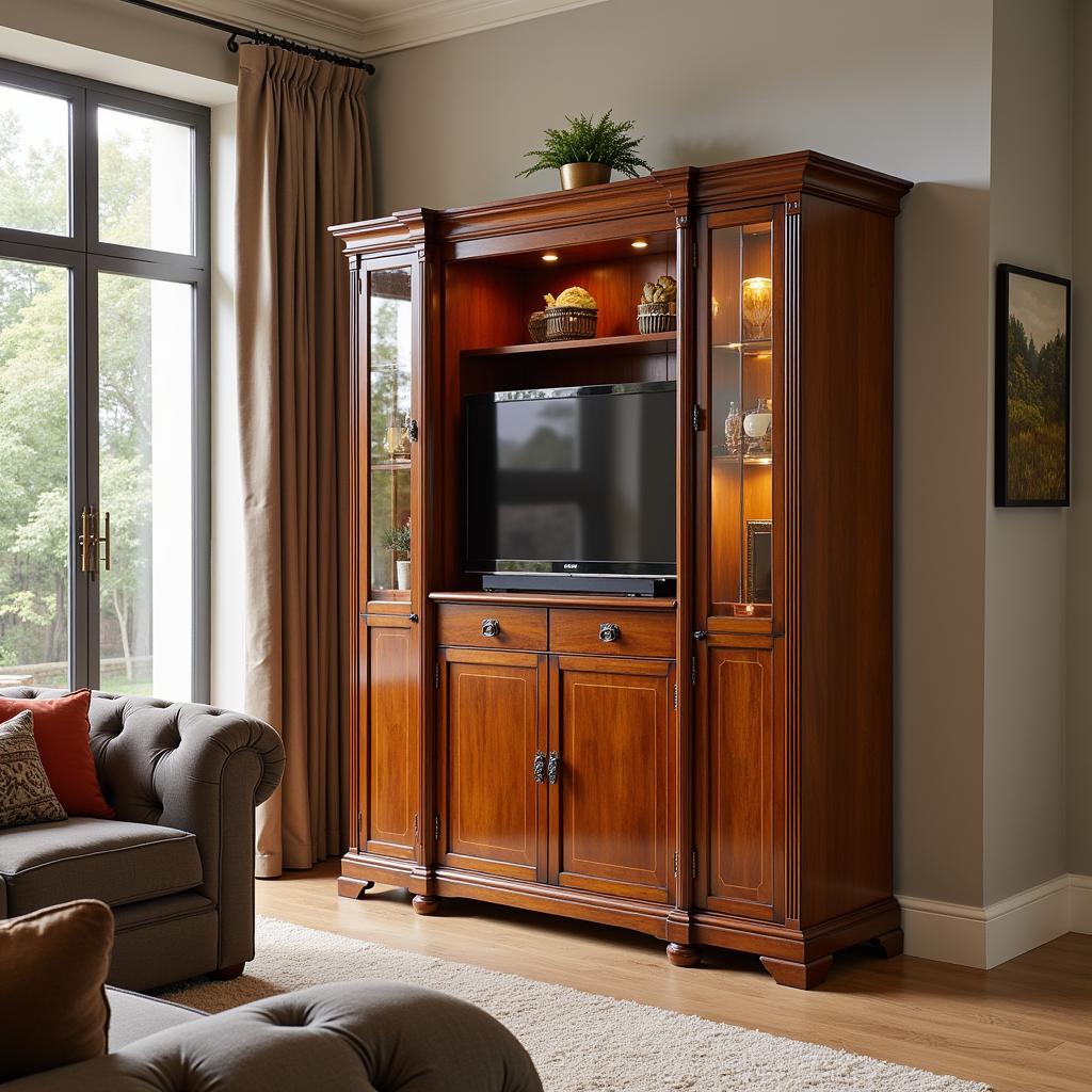 Antique Art Deco Cabinet in a Living Room Setting