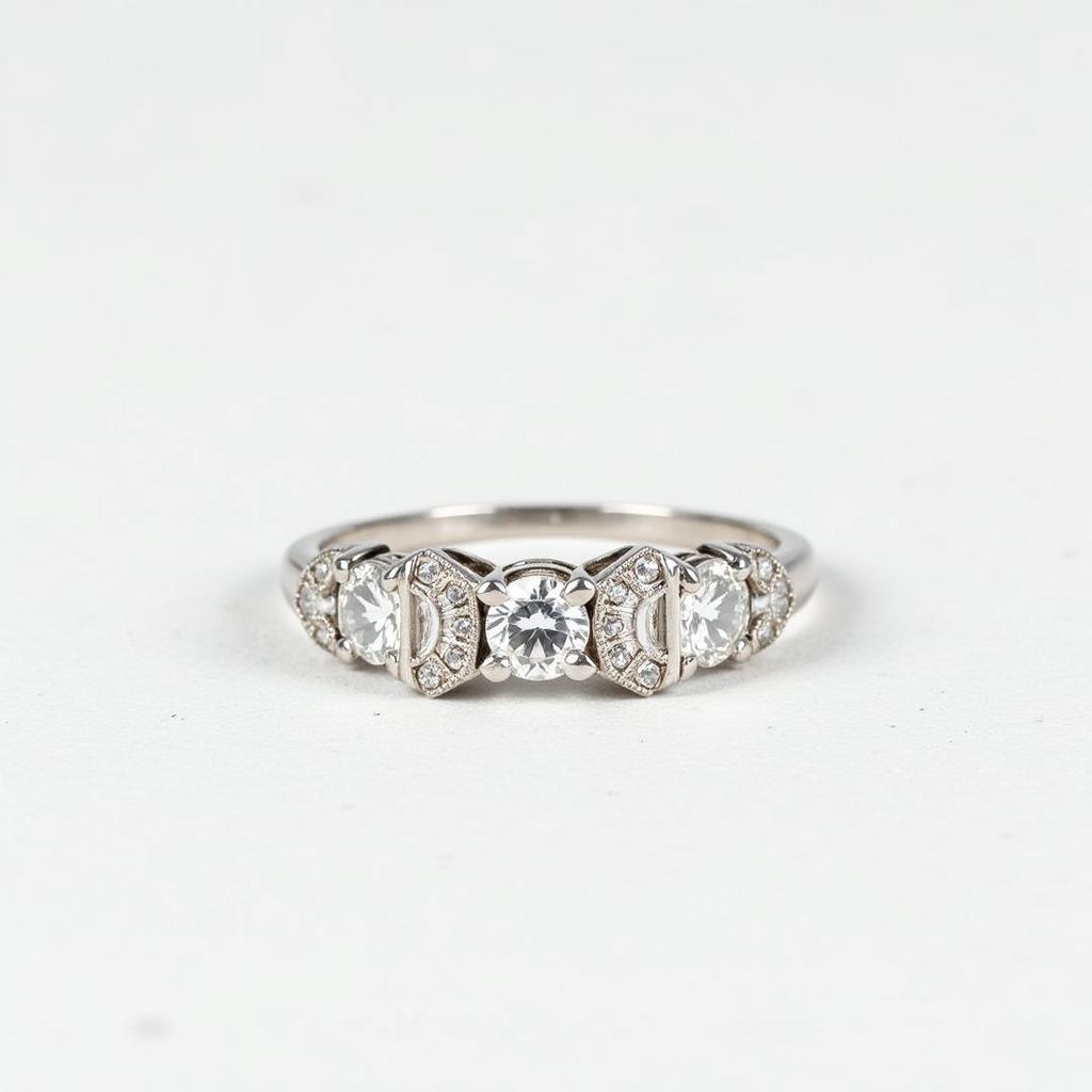 Antique Art Deco Platinum and Diamond Engagement Rings