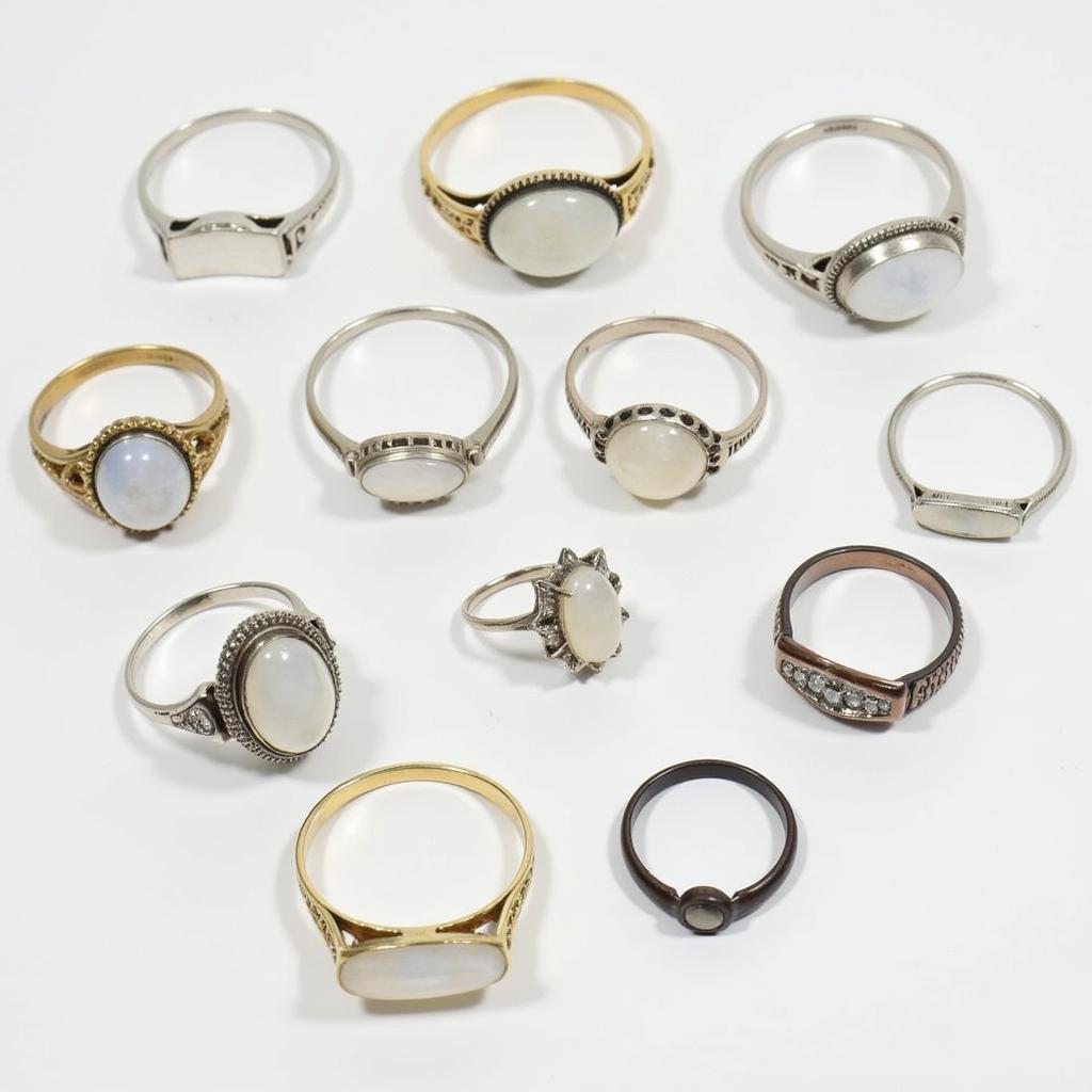 Antique Art Deco Moonstone Rings Collection