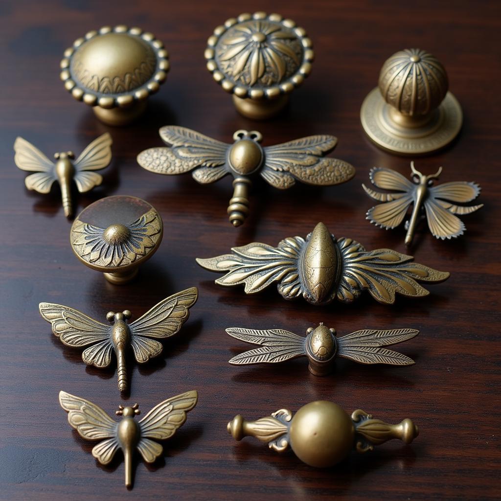 Antique Art Nouveau Cabinet Hardware Drawer Pulls