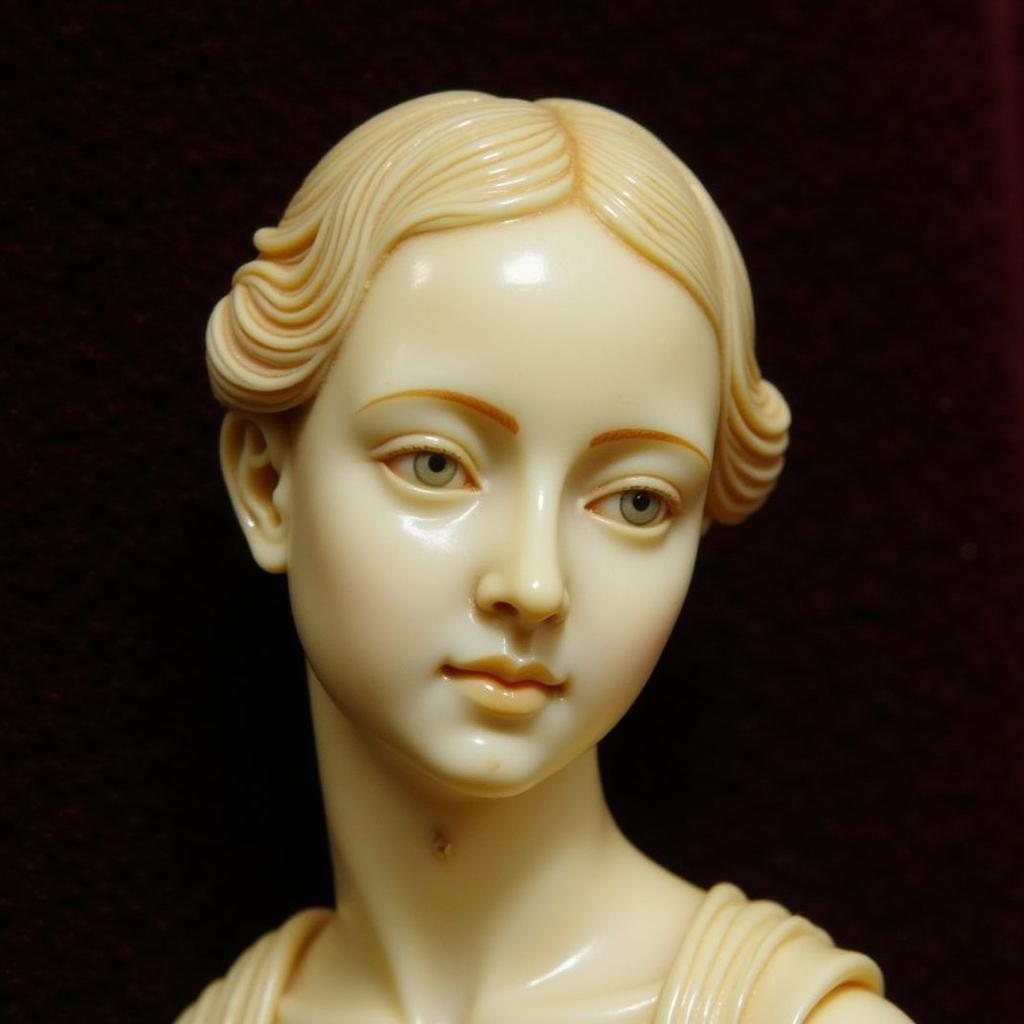 Antique Miniature Ivory Portrait Sculpture