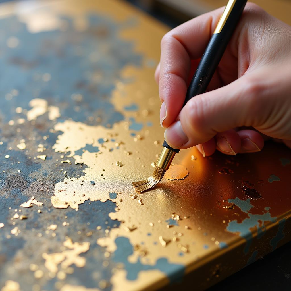 Applying Art Metal Foil to Mixed-Media Canvas