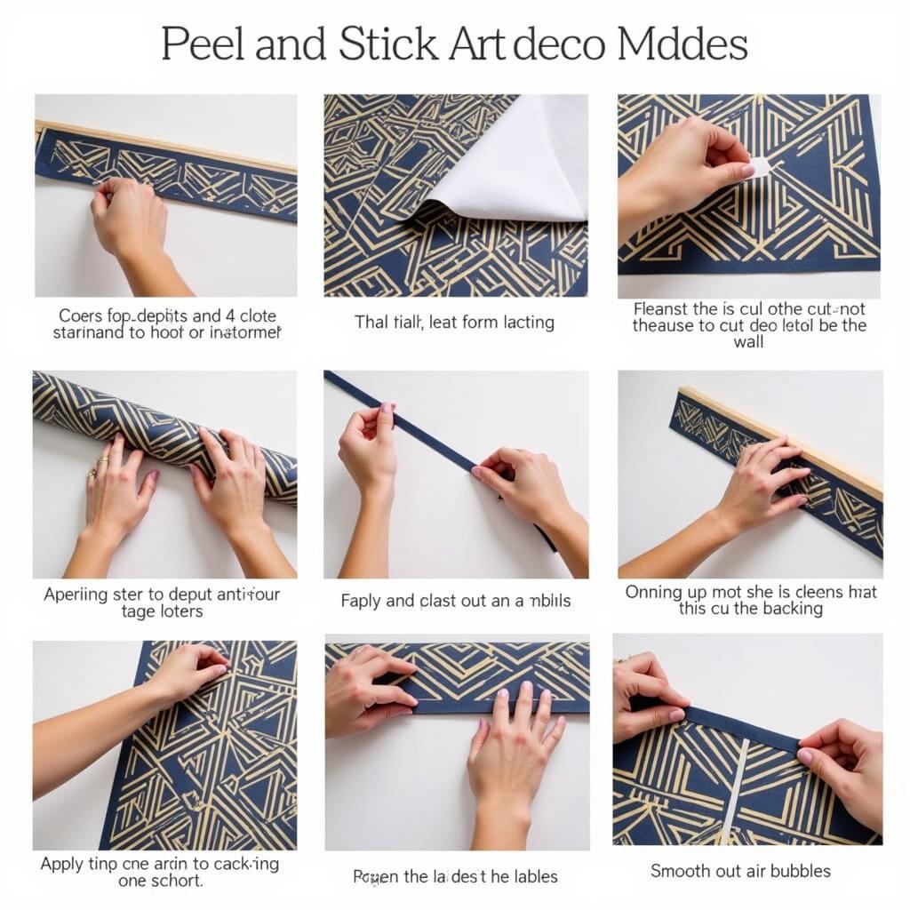 Applying Peel and Stick Art Deco Wallpaper Tutorial