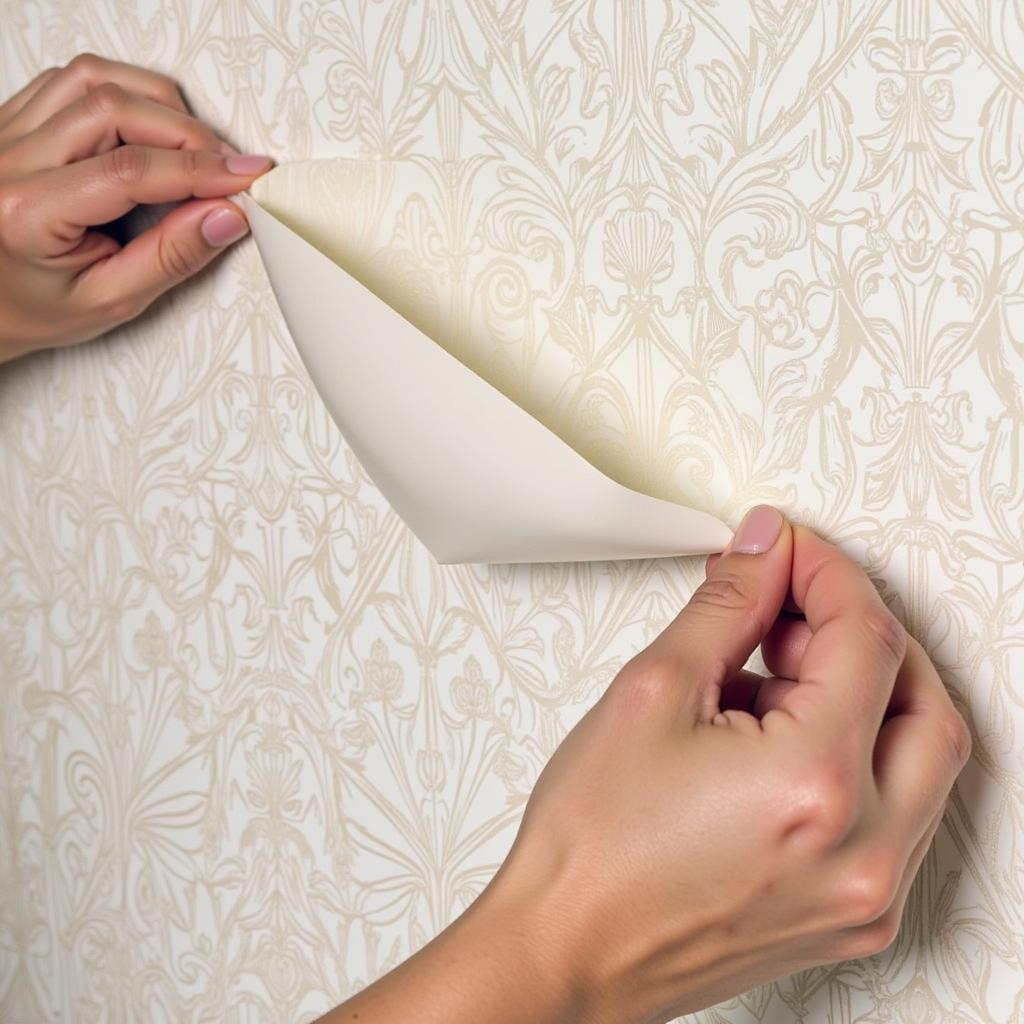 Applying Self-Adhesive Art Deco Wallpaper