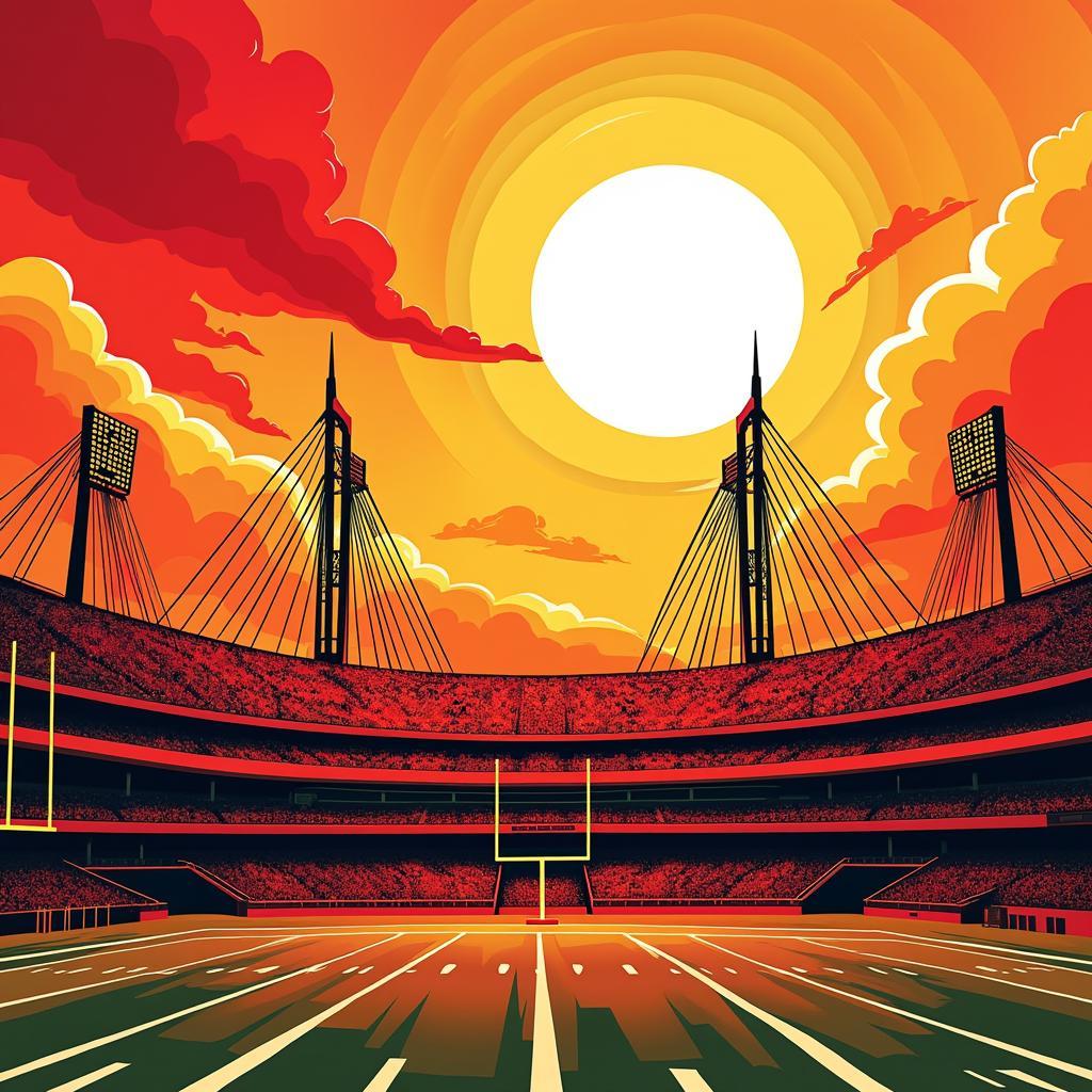 Arrowhead Stadium Digital Art Abstract