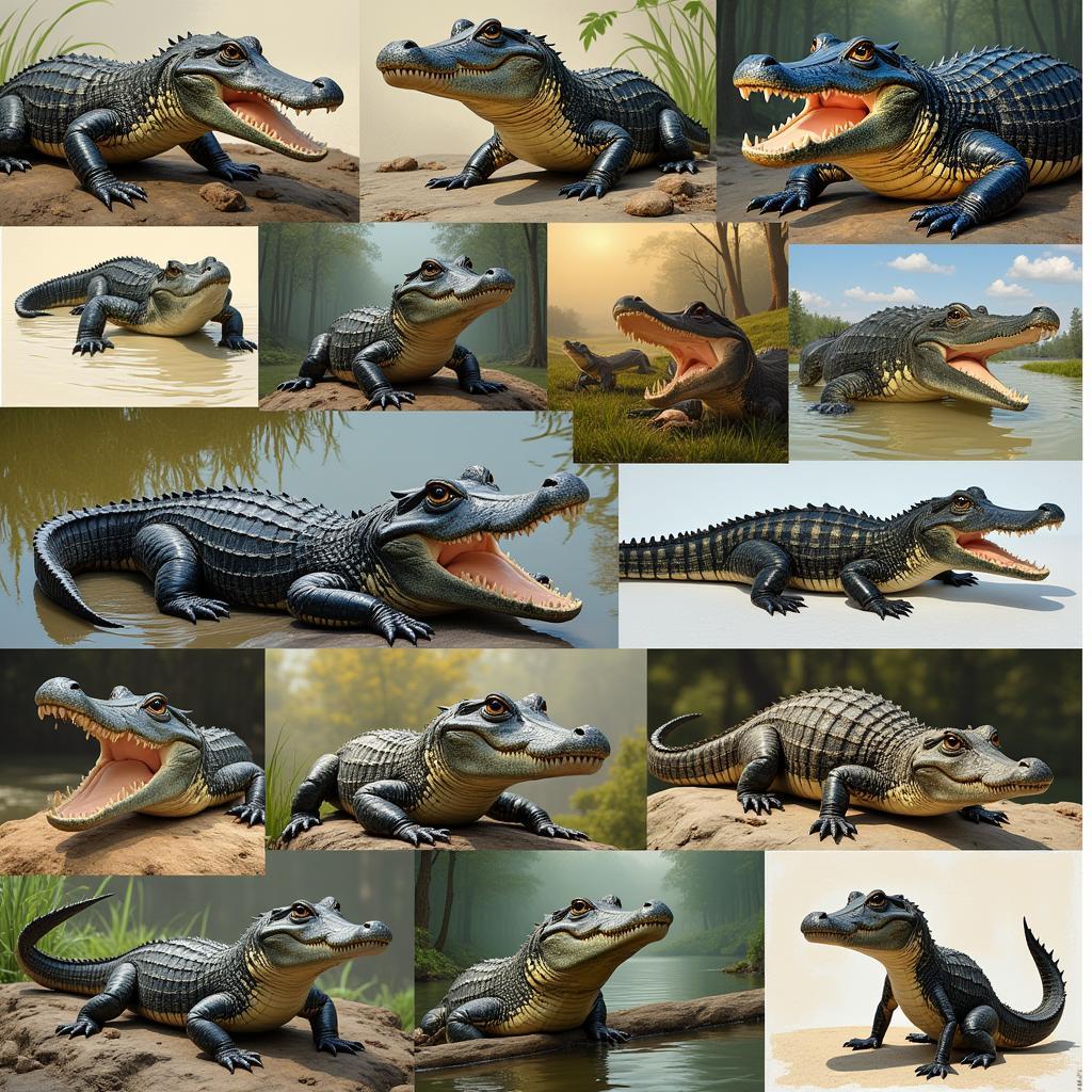 Art Alligators in Different Art Styles