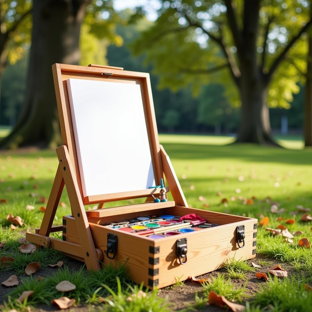 Art Box with Easel Setup Outdoor