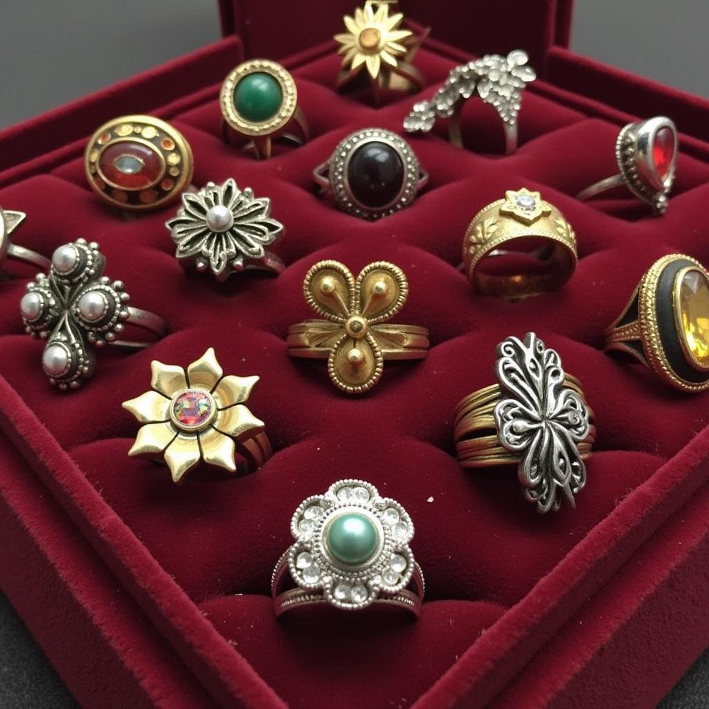 Showcase of Art Carved Rings in Different Designs and Materials