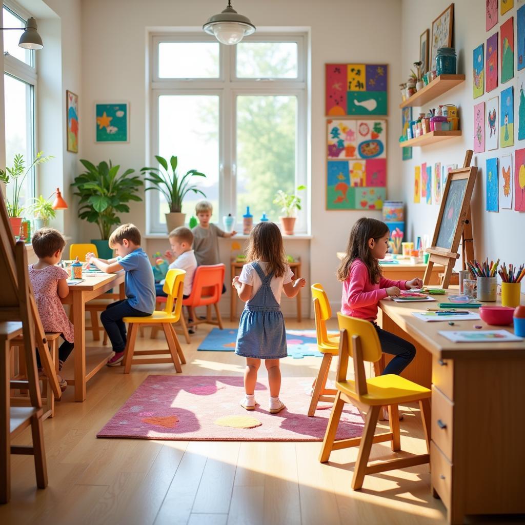 Art Center Kindergarten Classroom Setting