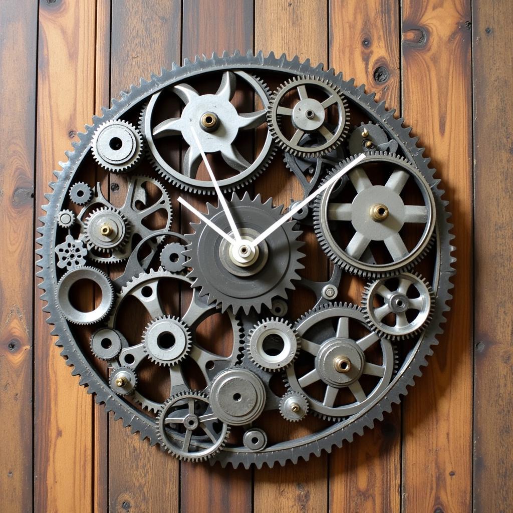 Art Clock Made from Recycled Gears