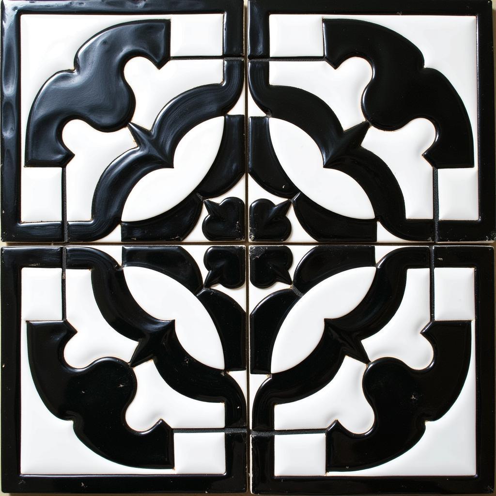 Art Deco Backsplash Tile Black and White Geometric