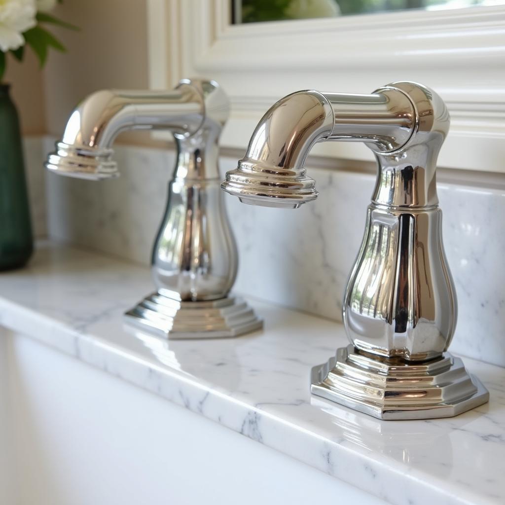 Art Deco Bath Faucets with Chrome Finish