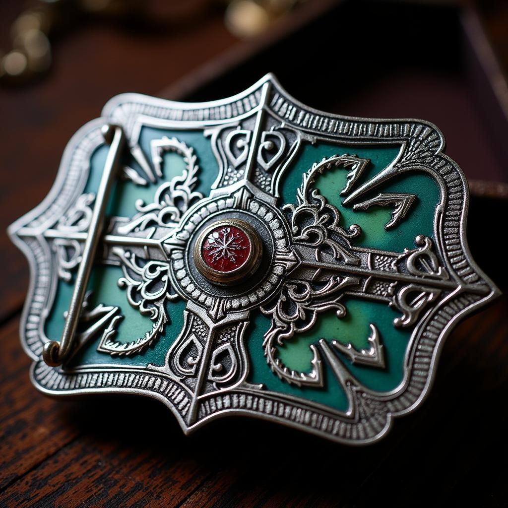 Art Deco Belt Buckle with Geometric Patterns