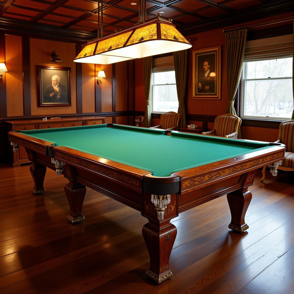 Art Deco Billiard Table in a Luxurious Game Room