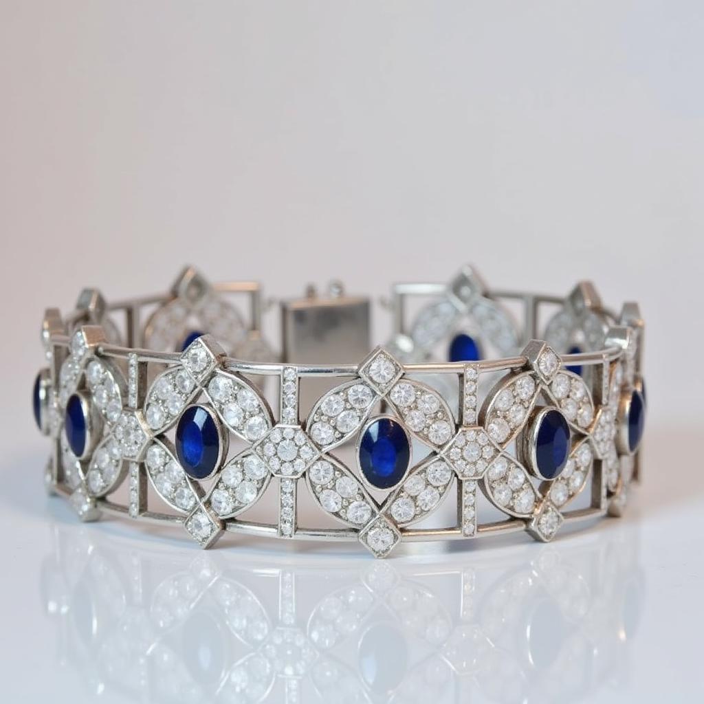 Art Deco Bracelet with Geometric Designs