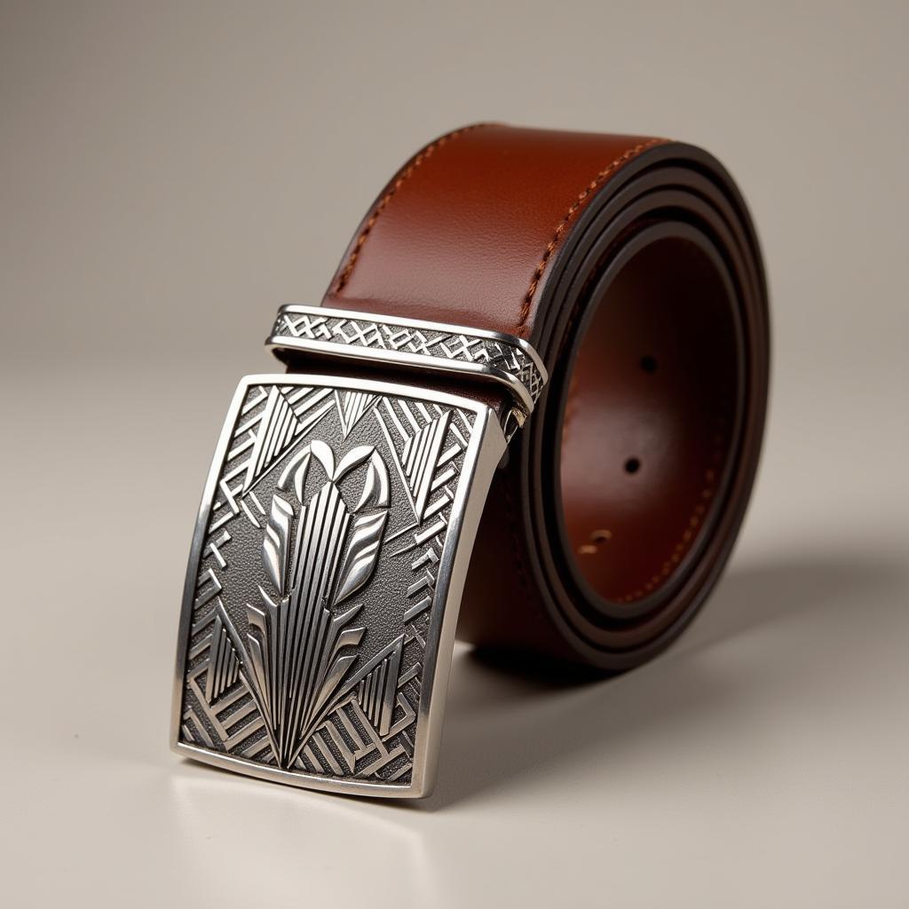 Art Deco Buckle on a Leather Belt