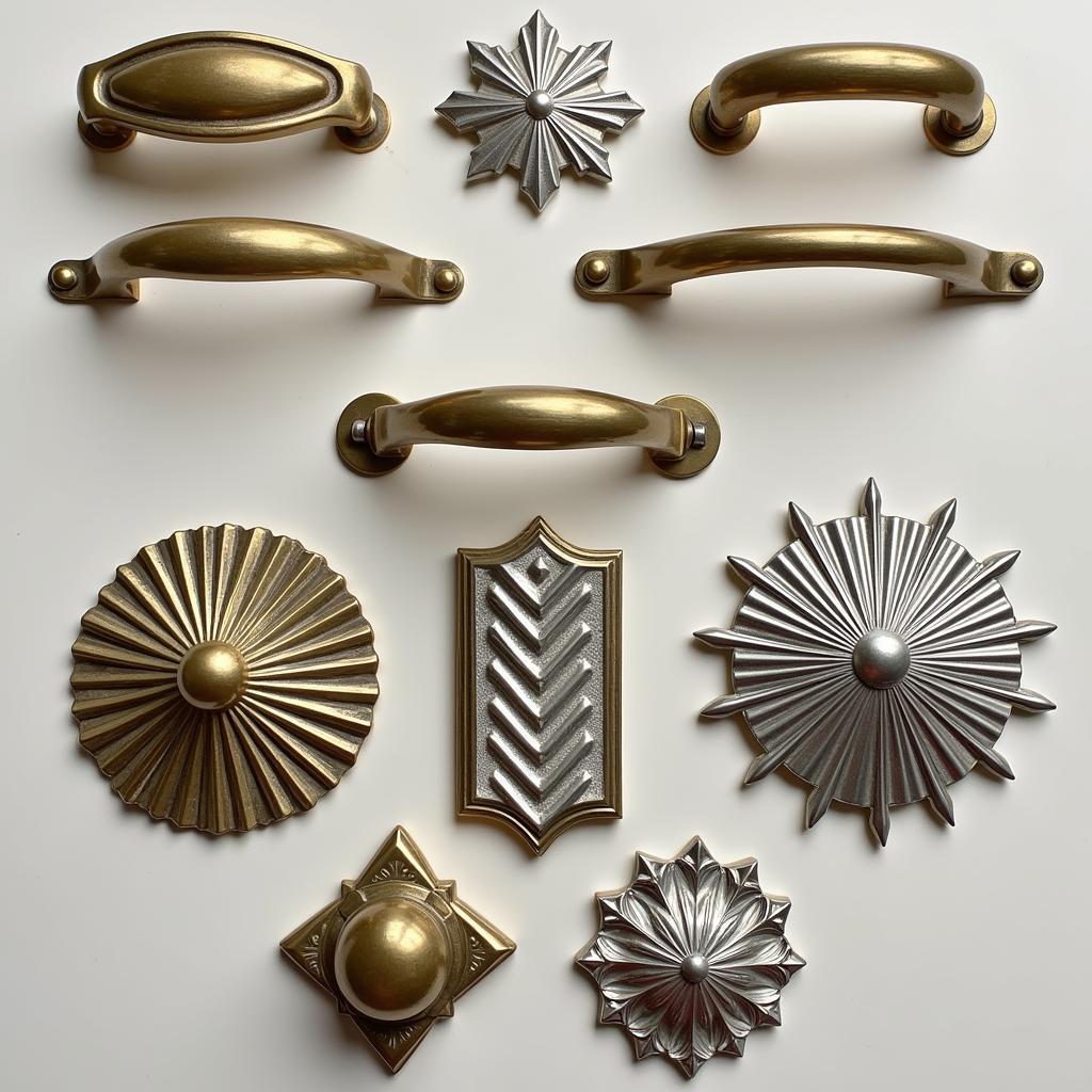 Various Art Deco Cabinet Handles