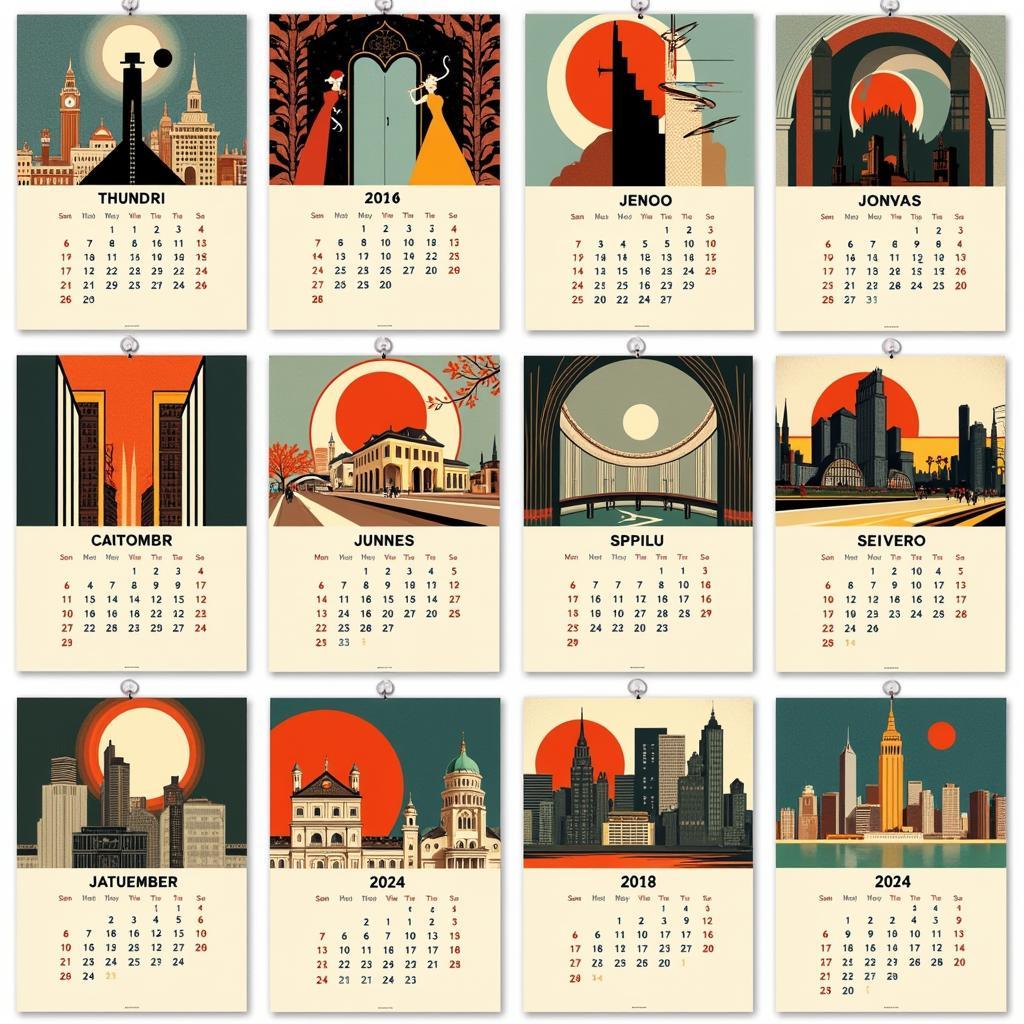 Art Deco Calendar 2024 Variations