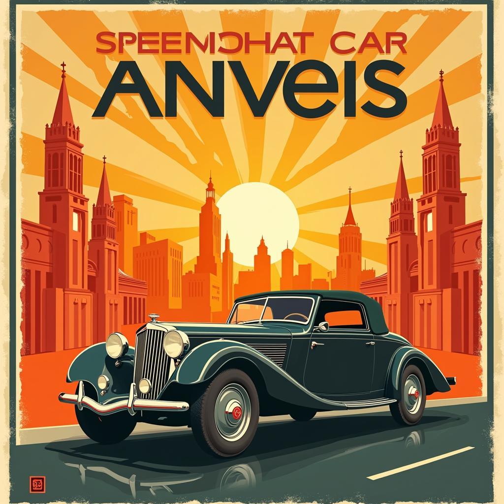 Art Deco Car Poster Key Features