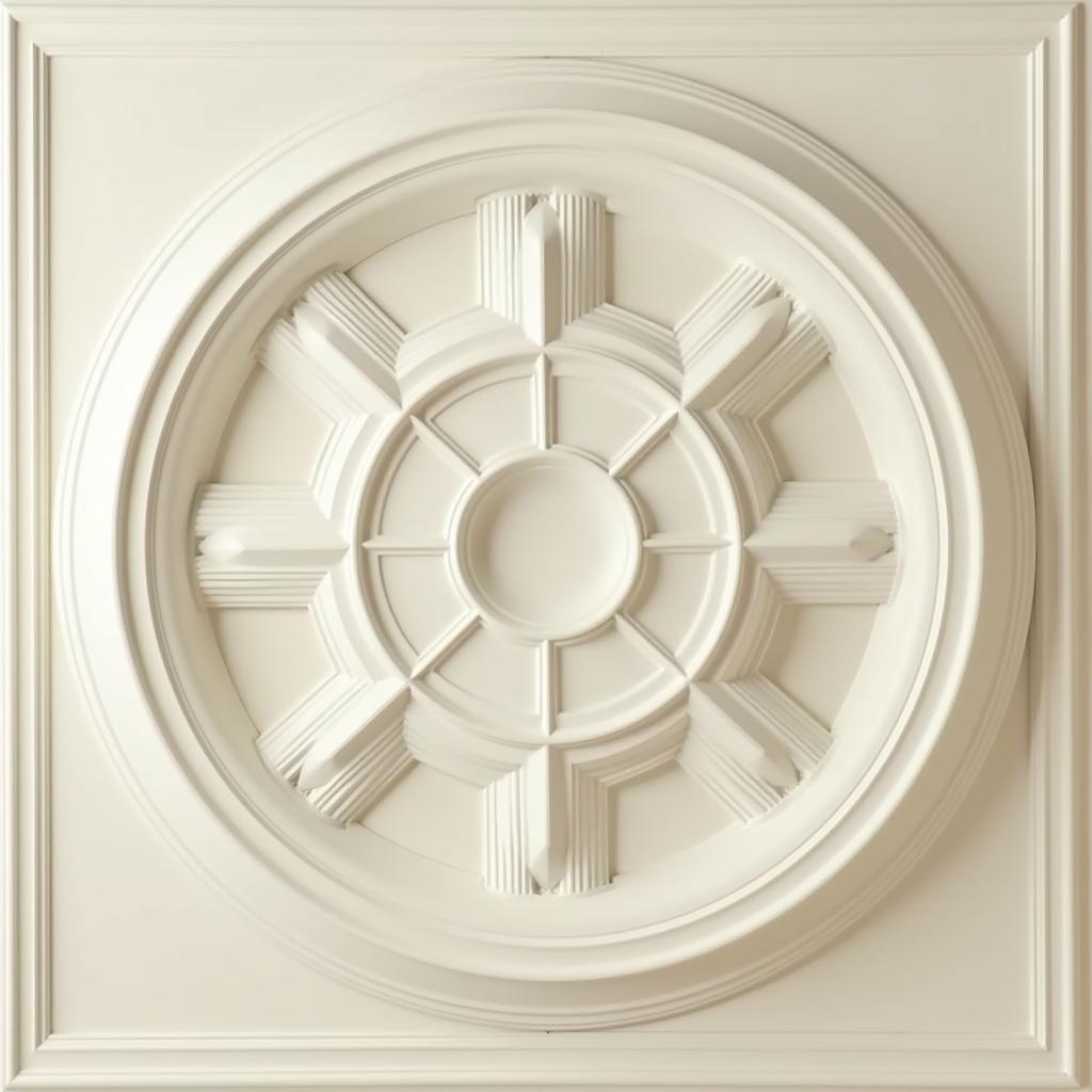 Art Deco Ceiling Medallion with Geometric Design