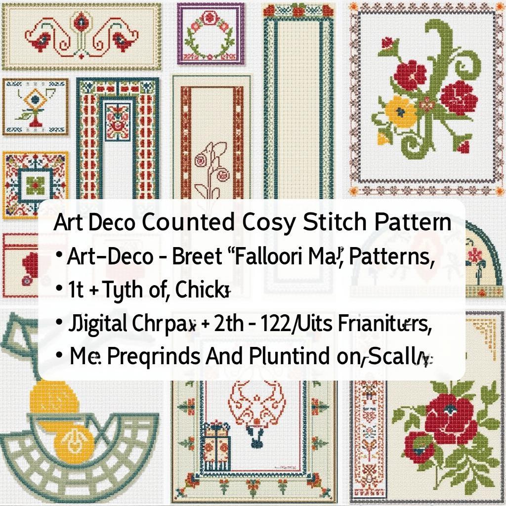 Exploring various art deco cross stitch patterns