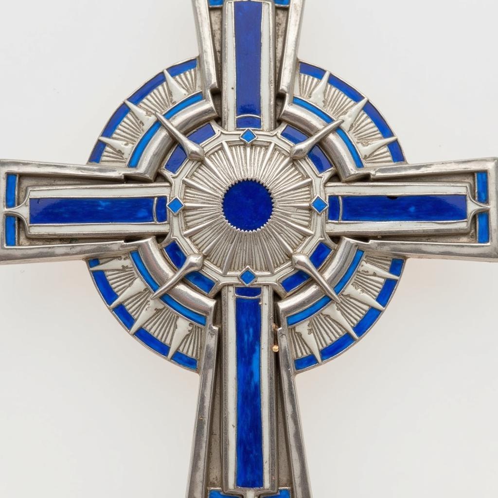 Art Deco Crucifix in Silver and Enamel