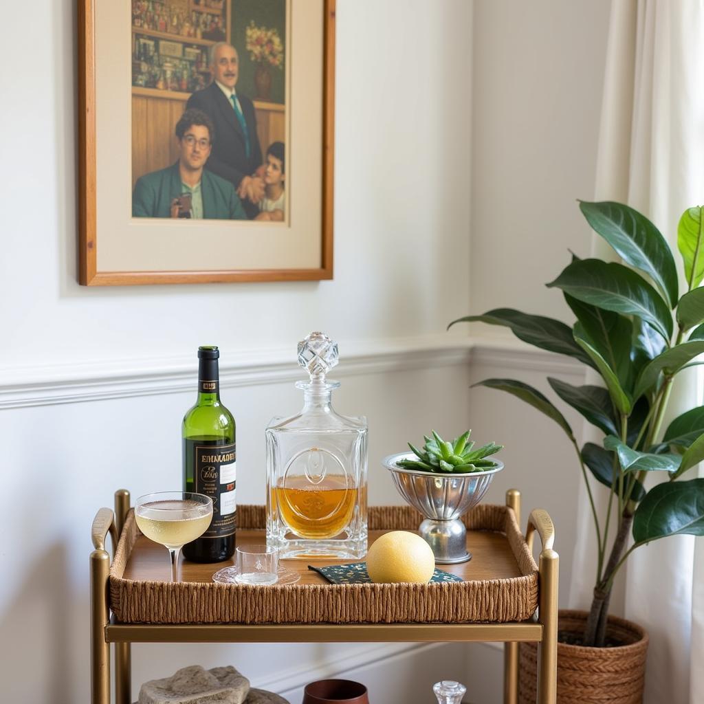 Art Deco Decanter Bar Cart Styling