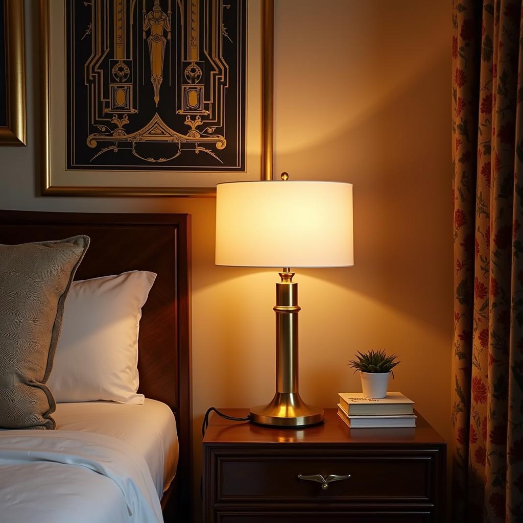 Art Deco Desk Lamp in a Bedroom Setting