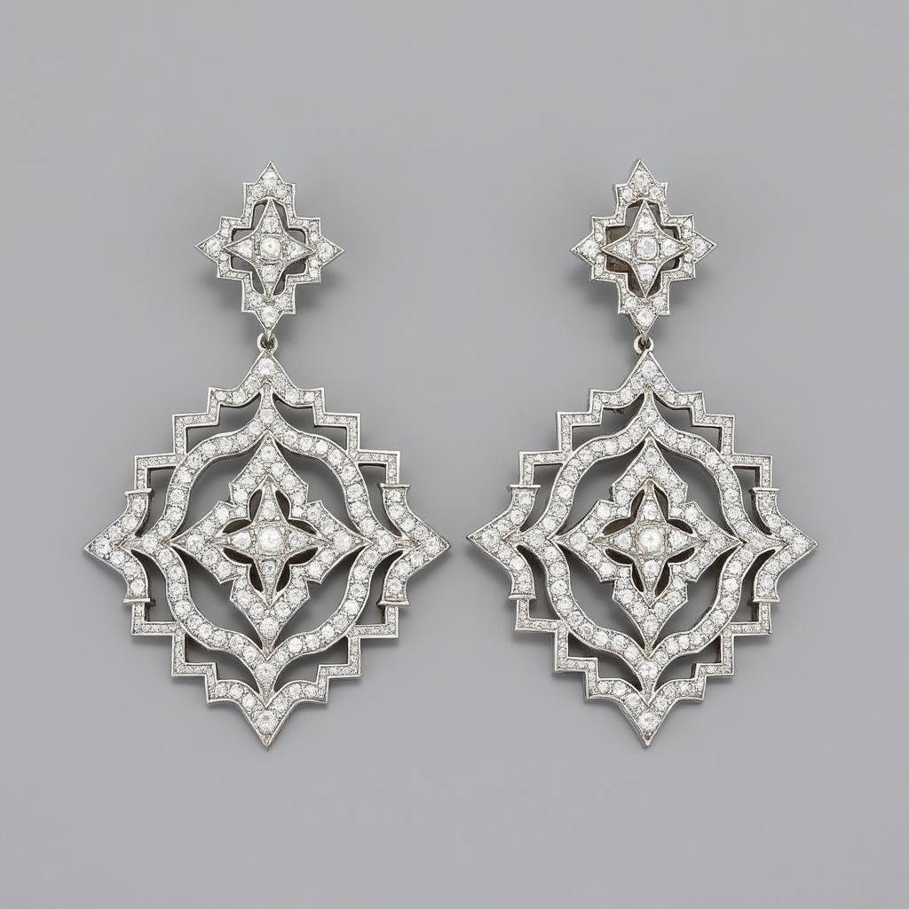 Art Deco Earrings with Geometric Designs