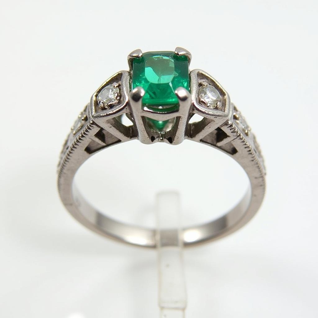 Art Deco Engagement Ring with Geometric Patterns