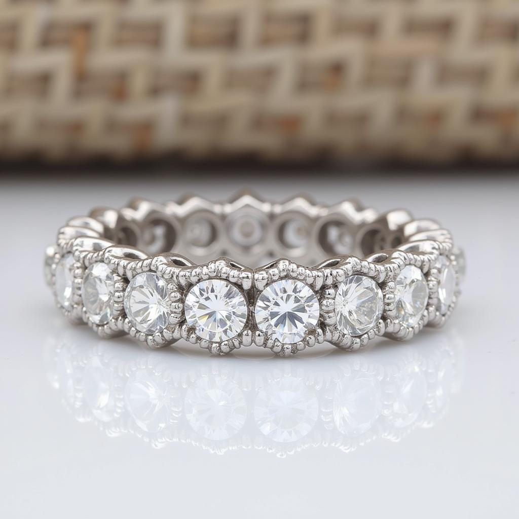 Art Deco Eternity Ring in Platinum with Diamonds