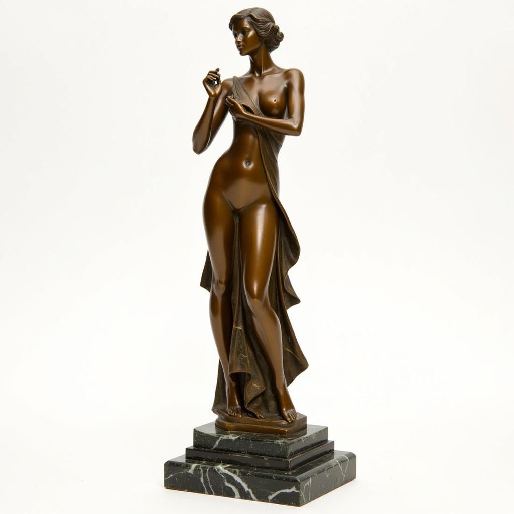 Bronze Art Deco Female Statue from the 1930s