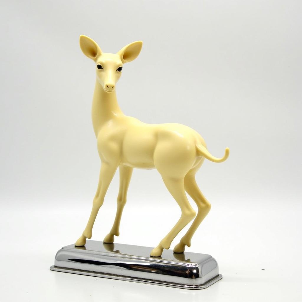 Art Deco Gazelle Statue in Ivory and Chrome from the 1930s