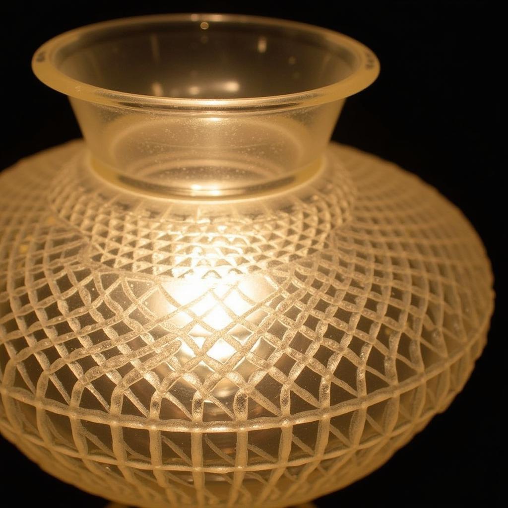 Art Deco Glass Shade with Geometric Patterns