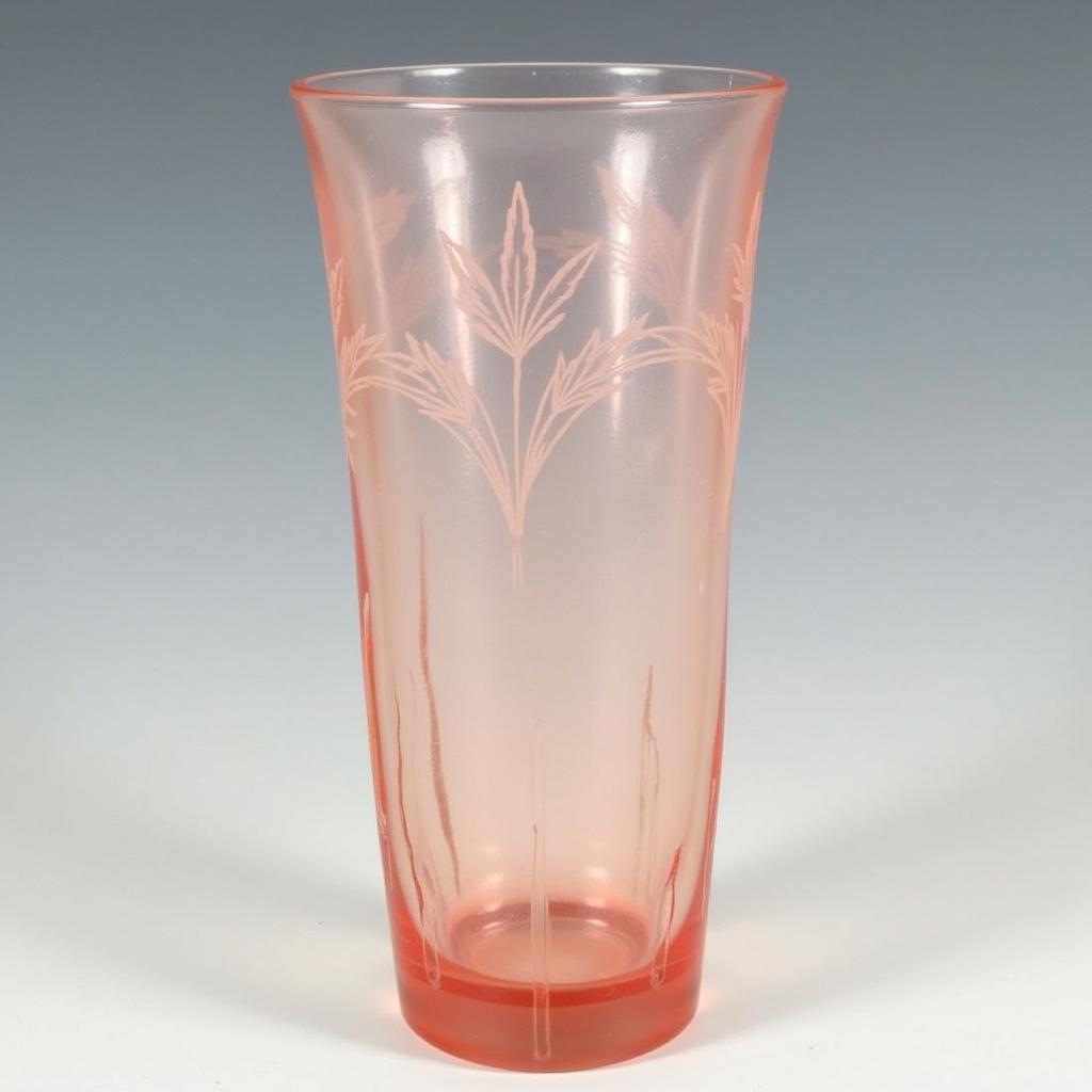 Art Deco glass vase with stylized floral motifs.