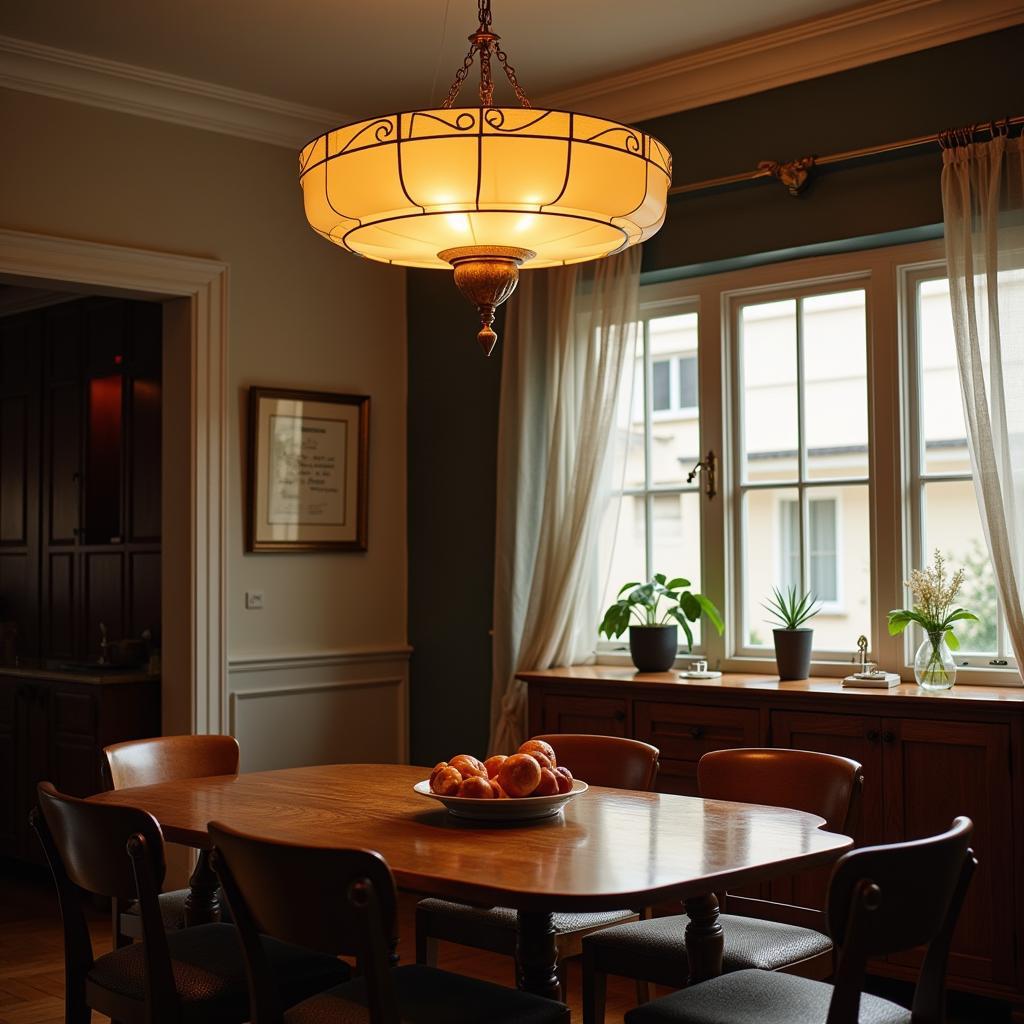 Art Deco Hanging Lamp in Dining Room Setting