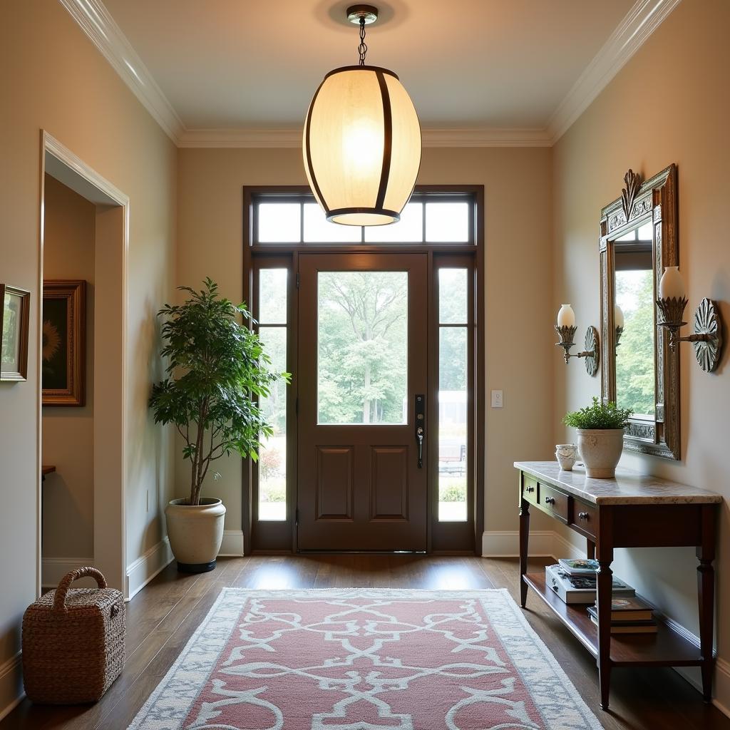 Art Deco Hanging Lights in an Entryway