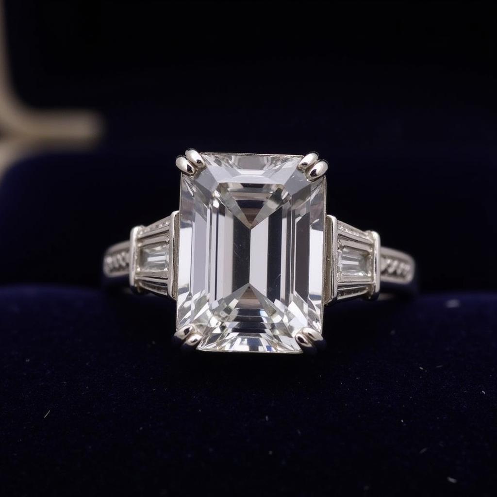 1920s Art Deco Platinum and Diamond Ring