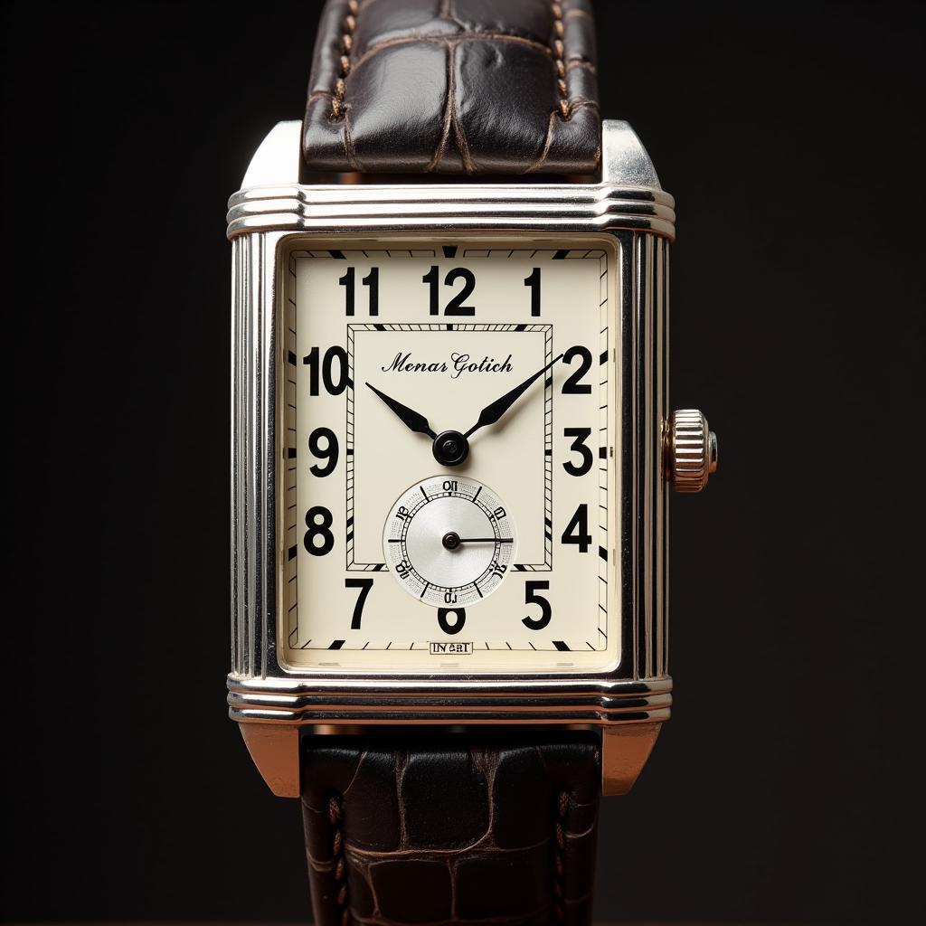 Art Deco Men's Watch with Rectangular Case