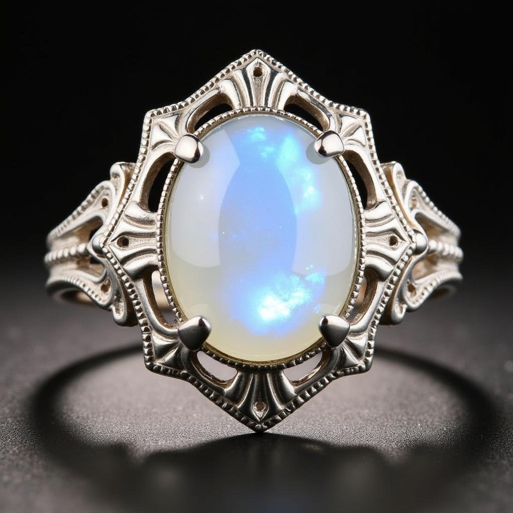 Art Deco Moonstone Ring Design Elements