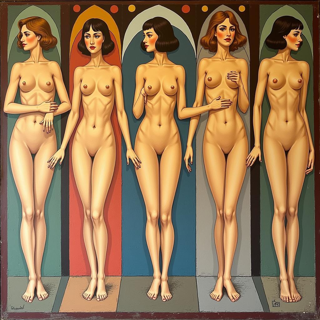 Art Deco Nude Mural: Female Form as Decorative Motif