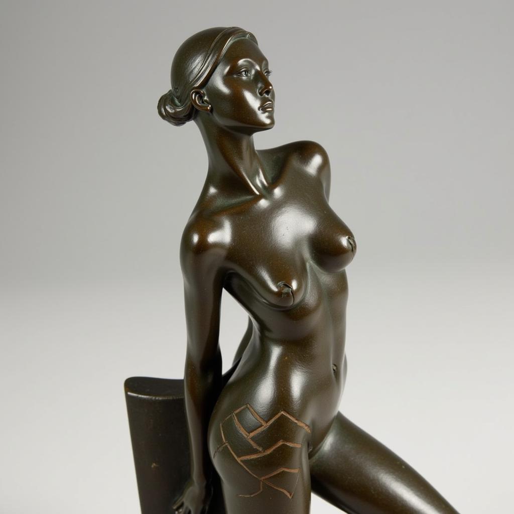 Art Deco Nude Sculpture: Geometric Abstraction