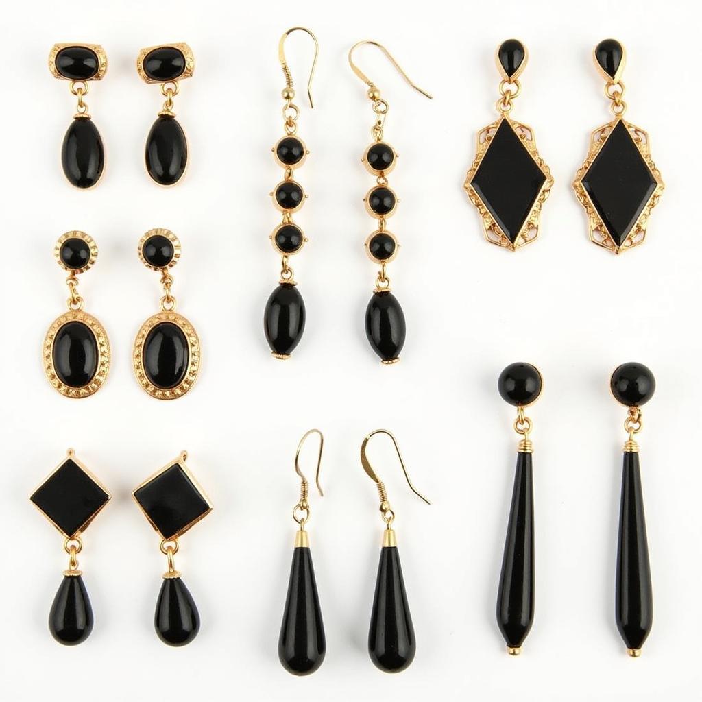 Art Deco Onyx Earrings Collection