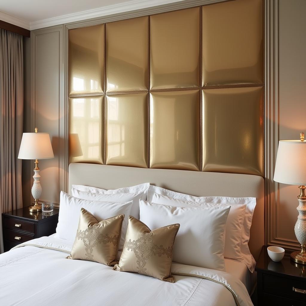 Art Deco Panelling in a Bedroom with a Metallic Finish