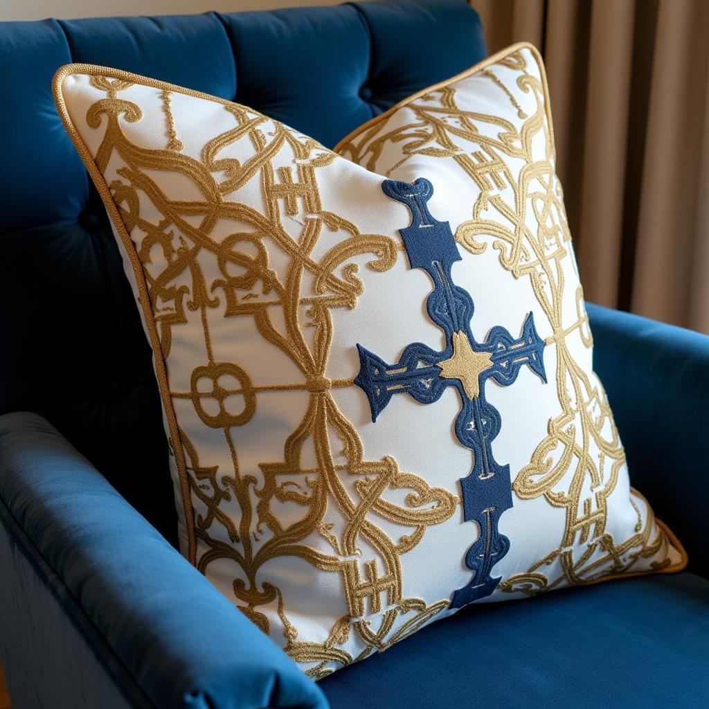 Art Deco Pillow with Geometric Patterns