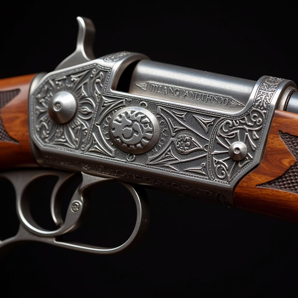 Art Deco Pistol with intricate engravings