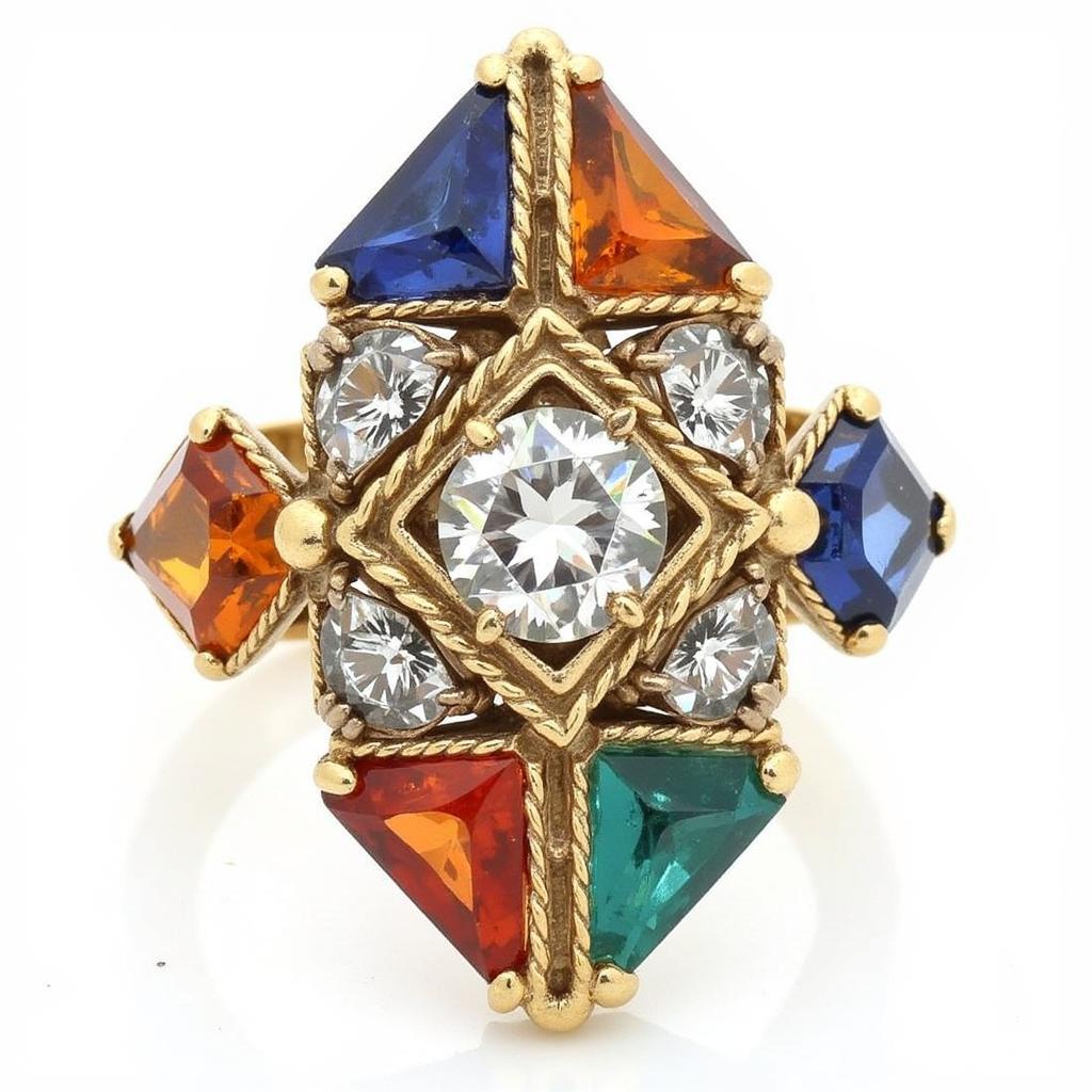 Art Deco Ring with Geometric Design